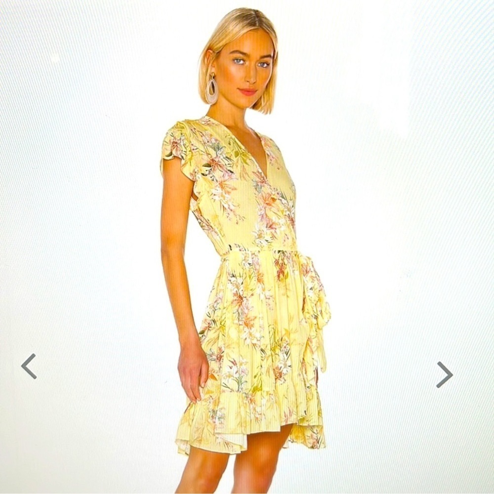 RAVN x Revolve Yellow Floral  Wrap Dress size Small